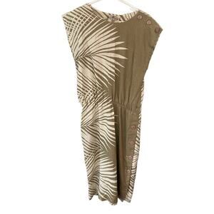 Vintage On the Rocks California Tropical Flax Blend Dress Size 13/14